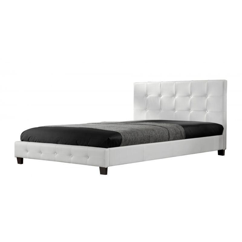 

Concept-usine - Notting Hill: Estructura de cama de polipiel acolchada Blanca - 160 x 200 cm - Blanco