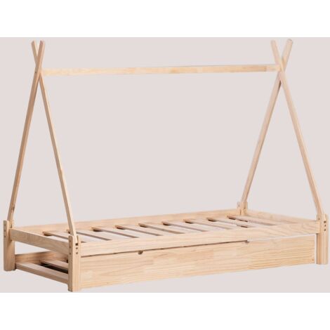 Cama para colchón de 90 cm en madera de pino Joan Kids SKLUM             90 x 190 cm