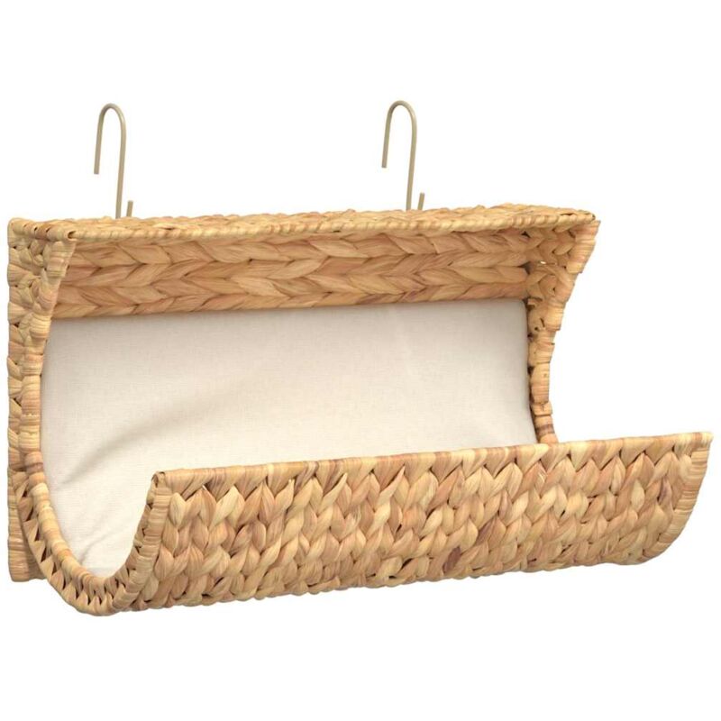 

vidaXL Cama para gato con cojín de jacinto de agua 37x20x20 cm - Marrón