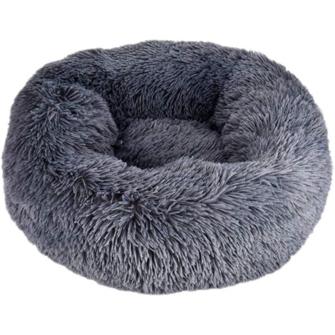 Cama para Gatos Cama para Perros Cama para Mascotas con Forma de Donut fácil de Limpiar Adecuada para Perros medianos y Grandes (80 cm de diámetro, Gris Oscuro)