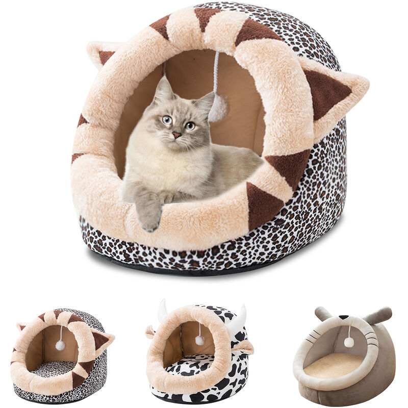 

Cama para gatos Cama tipo cueva suave para gatos con fondo antideslizante y alfombrilla extraible, tipo 1-M