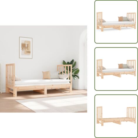 Cama para invitados - vidaXL Sofá cama extraíble sin colchón 2x(90x190) cm - Sofá cama sin colchón