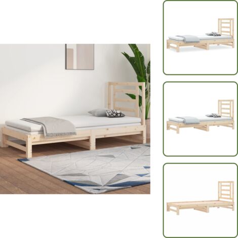 Cama para invitados - vidaXL Sofá cama extraíble sin colchón 2x(90x190) cm - Sofá cama sin colchón