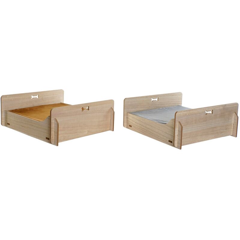 

Cama para Mascota DKD Home Decor Marrón Gris Poliéster Madera MDF (2 pcs) (58 x 47 x 20 cm)