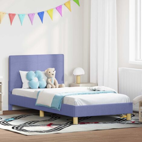 Cama para niños con cabecero Azul jeans 90 x 200 cm tela