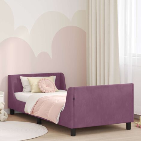 Cama para niños con cabecero Morado 80 x 200 cm Terciopelo