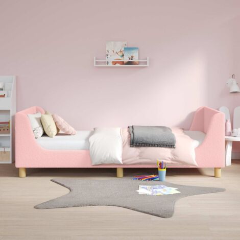 Cama para niños con cabecero Rosa 90 x 200 cm Tela de Oveja