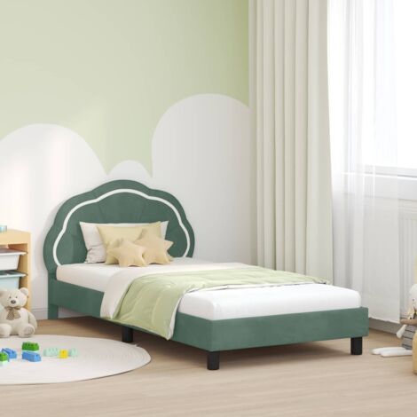 Cama para niños con cabecero Verde Mar 90 x 200 cm Terciopelo