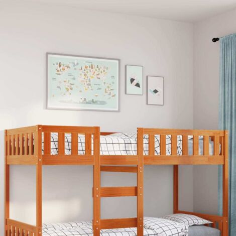 Cama para niños sin colchón madera maciza pino marrón 90x190 cm vidaXL