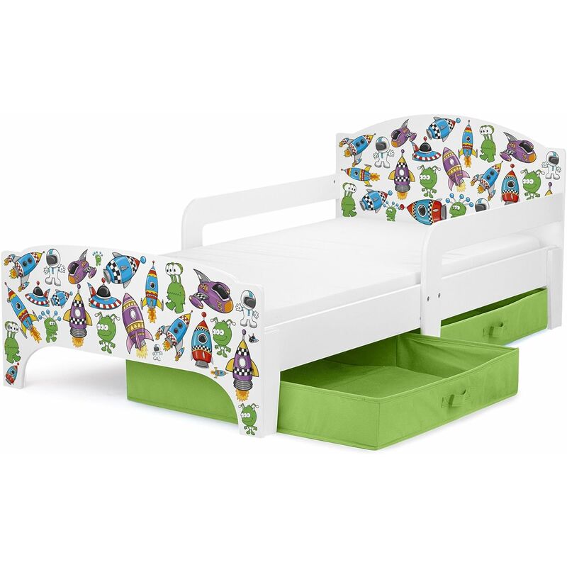 

Cama para niños SMART 140/70, con colchón cómodo y cajones. OVNI