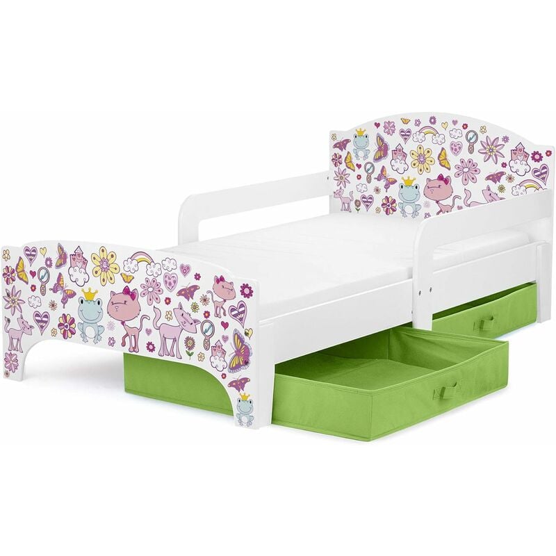 

Cama para niños SMART 140/70 , con colchón cómodo y cajones. Sueños rosados