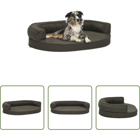 Cama para perro -  Colchón para cama de perro ergonómico gris oscuro 75x53 cm