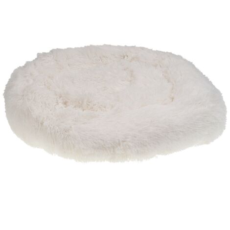Cama para perro de pelo sintético blanco crema 50 cm mascota gato suave Kulu