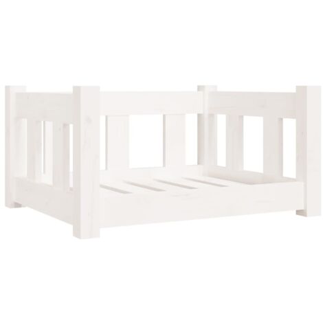 Cama para perro tipo cesta cómoda 55,5 x 45,5 x 28 cm madera maciza de pino blanco 020042694