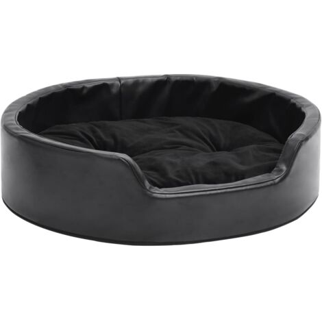 Cama para perros 69 x 59 x 19 cm Felpa y polipiel negra 020043213
