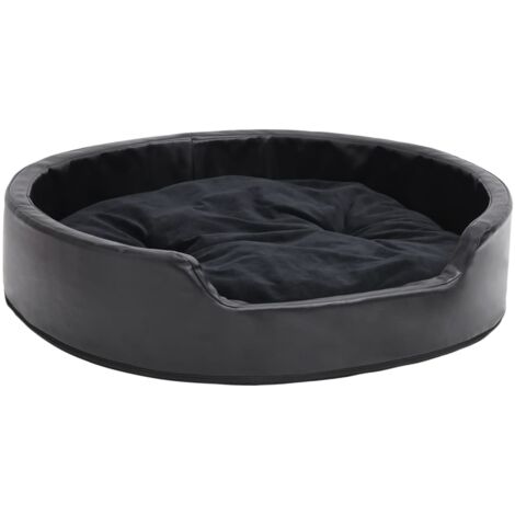 Cama para perros 79 x 70 x 19 cm Felpa y polipiel negra 020043215