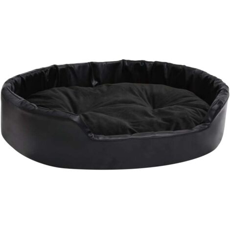 Cama para perros 90 x 79 x 20 cm Felpa y polipiel negra 020043219