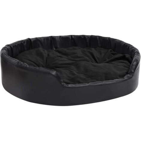 Cama para perros 99 x 89 x 21 cm Felpa y polipiel negra 020043221