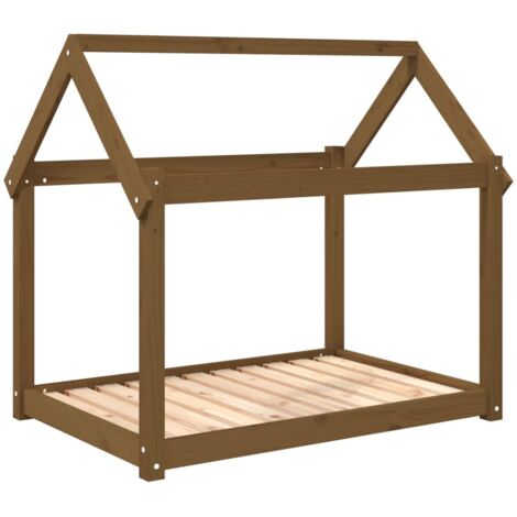 Cama para perros cesta cómodo sofá 101 x 70 x 90 cm madera maciza de pino marrón 020042617