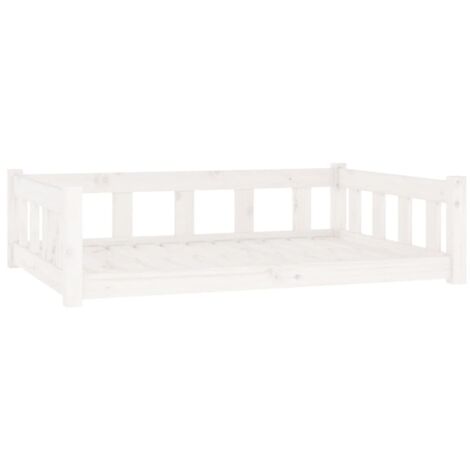 Cama para perros cesta cómodo sofá 105,5 x 75,5 x 28 cm madera maciza de pino blanco 020042631