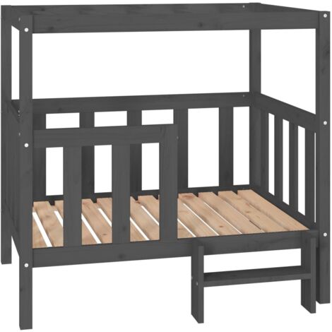 Cama para perros cesta cómodo sofá 105,5 x 83,5 x 100 cm madera maciza de pino gris 020042646