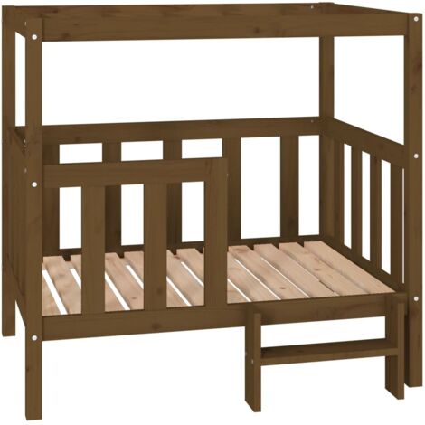 Cama para perros cesta cómodo sofá 105,5 x 83,5 x 100 cm madera maciza de pino marrón 020042647