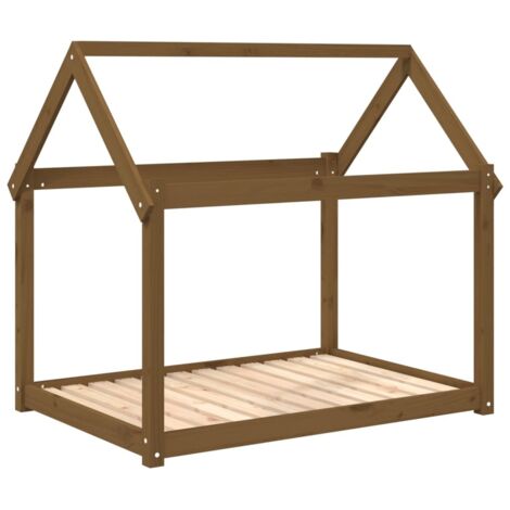 Cama para perros cesta cómodo sofá 111 x 80 x 100 cm madera maciza de pino marrón 020042657