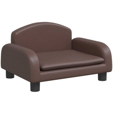 Cama para perros cesta cómodo sofá 50 x 40 x 30 cm marrón símil piel 020042674