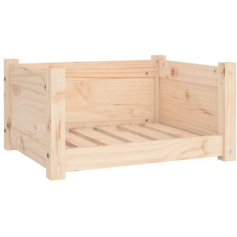 Cama para perros cesta cómodo sofá 55,5 x 45,5 x 28 cm madera maciza de pino marrón 020042702