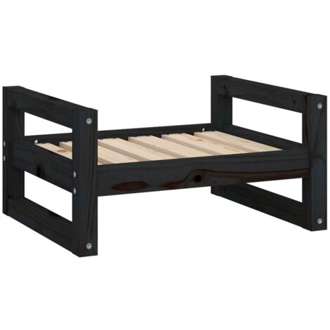 Cama para perros cesta cómodo sofá 55,5 x 45,5 x 28 cm madera maciza de pino negro 020042698