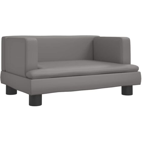 Cama para perros cesta cómodo sofá 60 x 40 x 30 cm gris símil piel 020042720