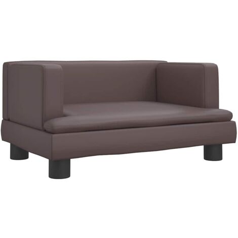Cama para perros cesta cómodo sofá 60 x 40 x 30 cm marrón símil piel 020042721