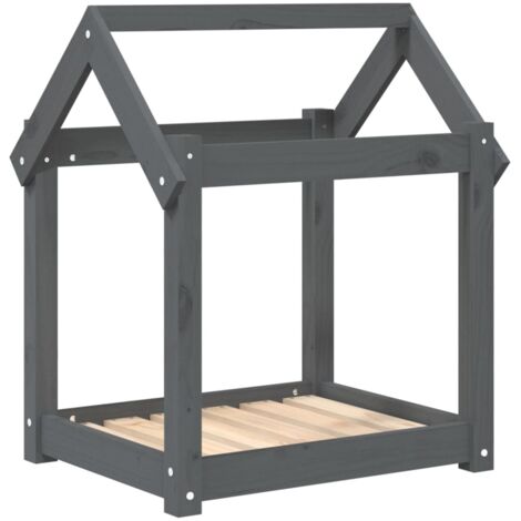 Cama para perros cesta cómodo sofá 61 x 50 x 70 cm madera maciza de pino gris 020042736