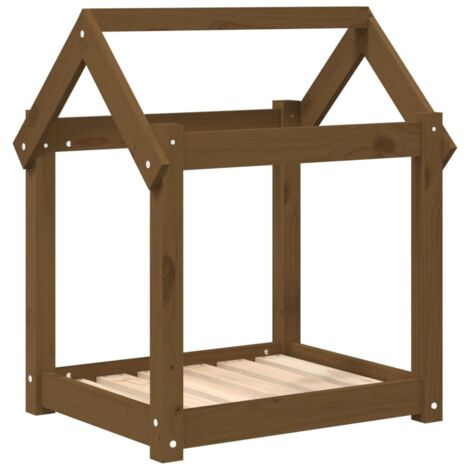Cama para perros cesta cómodo sofá 61 x 50 x 70 cm madera maciza de pino marrón 020042737
