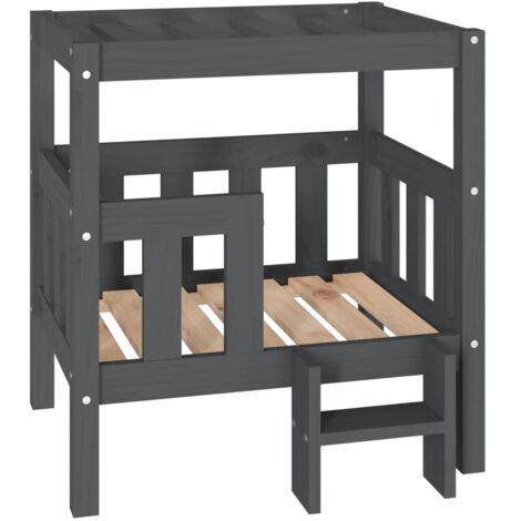 Cama para perros cesta cómodo sofá 65,5 x 43 x 70 cm madera maciza de pino gris 020042752