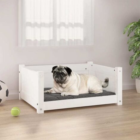 Cama para perros cesta cómodo sofá 65,5 x 50,5 x 28 cm madera maciza de pino blanco 020042762