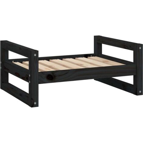 Cama para perros cesta cómodo sofá 65,5 x 50,5 x 28 cm madera maciza de pino negro 020042770