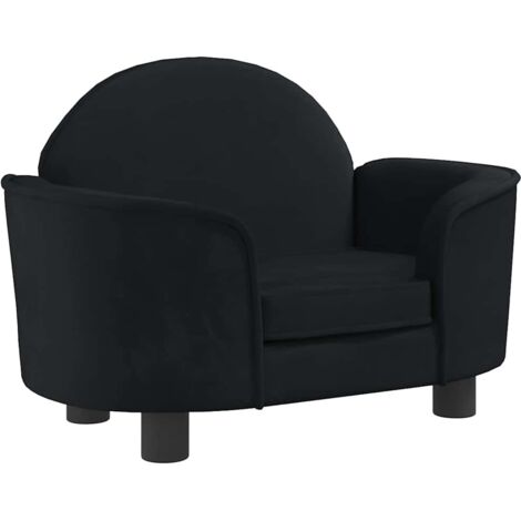 Cama para perros cesta cómodo sofá 66 x 40 x 45 cm terciopelo negro 020042781