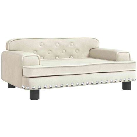 Cama para perros cesta cómodo sofá 70 x 45 x 30 cm terciopelo crema 020042859