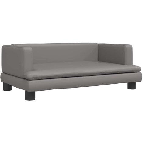 Cama para perros cesta cómodo sofá 80 x 45 x 30 cm piel sintética gris 020042949