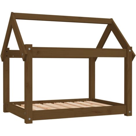 Cama para perros cesta cómodo sofá 81 x 60 x 70 cm madera maciza de pino marrón 020042968