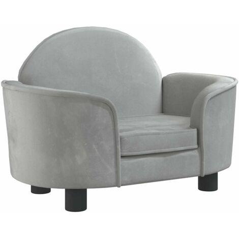 Cama para perros cesta cómodo sofá claro 66 x 40 x 45 cm terciopelo gris 020043098