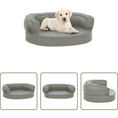 Cama para perros -  Colchón para cama de perro ergonómico aspecto lino gris 60x42cm