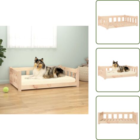 Cama para perros de madera - vidaXL Cama para perros madera maciza de pino 95,5x65,5x28 cm -