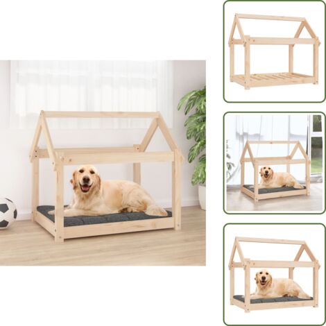 Cama para perros de pino - vidaXL Cama para perros madera maciza de pino 81x60x70 cm -