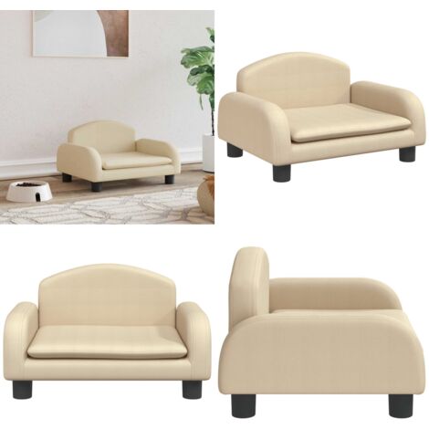 Cama para perros de tela crema 50x40x30 cm - Sofá para perros - Cama para mascotas