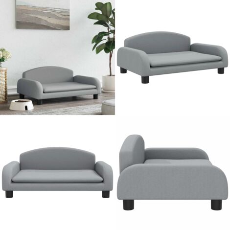 Cama para perros de tela gris claro 70x45x30 cm - Sofá para perros - Cama para mascotas