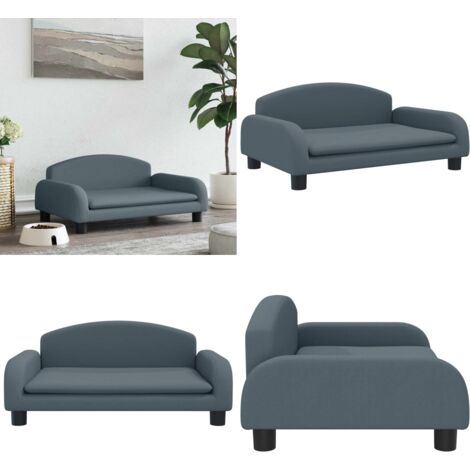 Cama para perros de tela gris oscuro 70x45x30 cm - Sofá para perros - Cama para mascotas