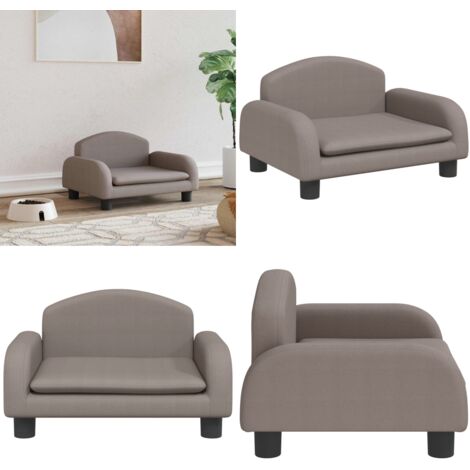 Cama para perros de tela gris taupe 50x40x30 cm - Sofá para perros - Cama para mascotas