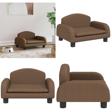 Cama para perros de tela marrón 50x40x30 cm - Sofá para perros - Cama para mascotas